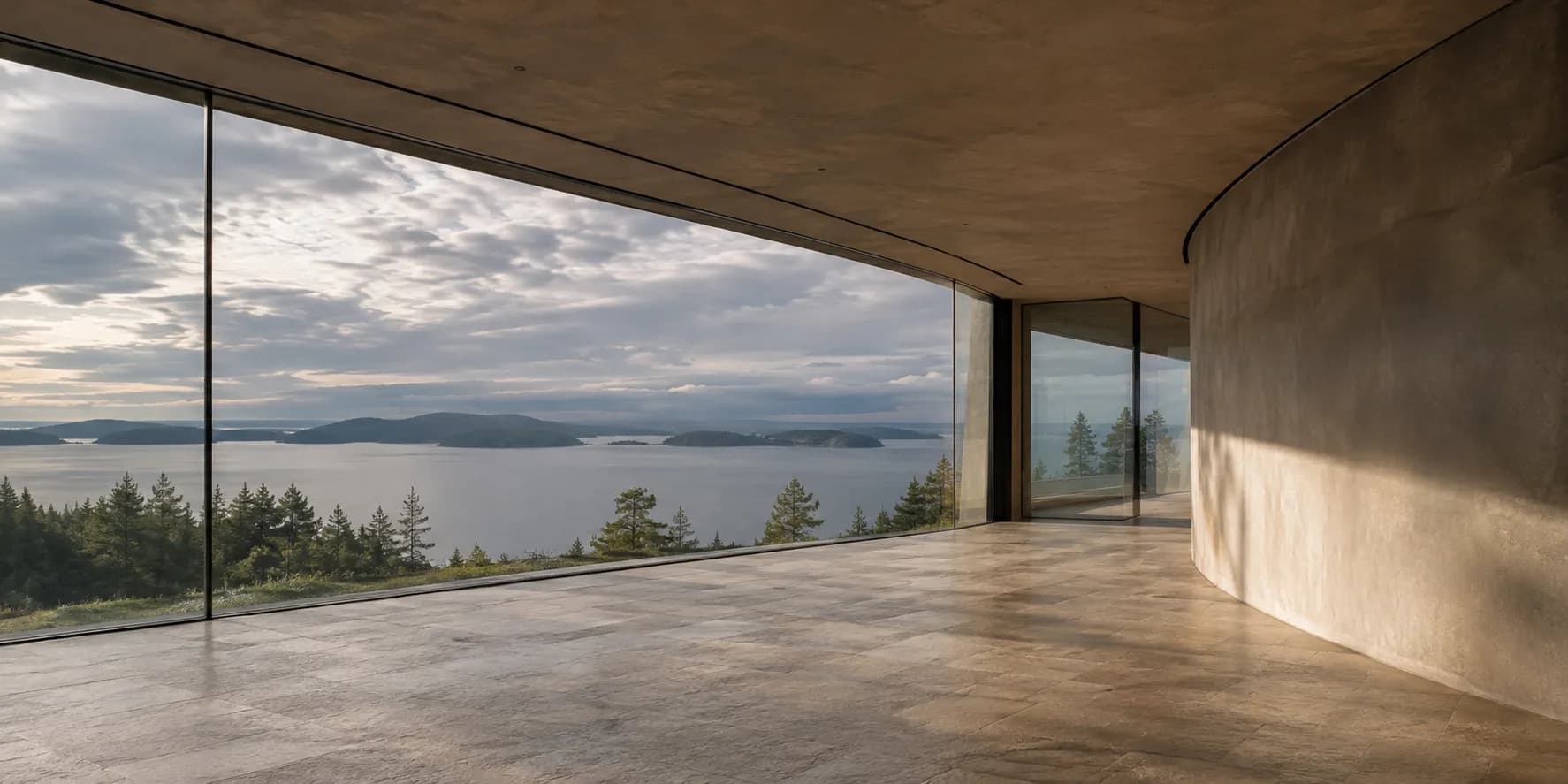 Open room with expansive lake views and a quiet place to reflect